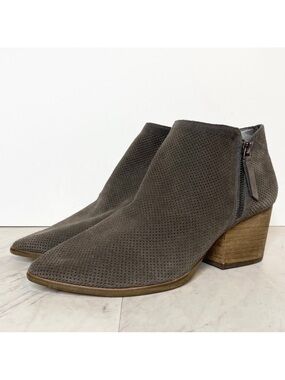 Vince Camuto Nethera Perforated Suede Gray Boot 11M